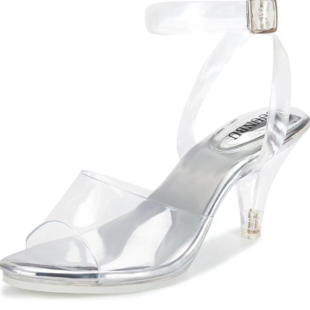 Elegant Clear Strap Heels